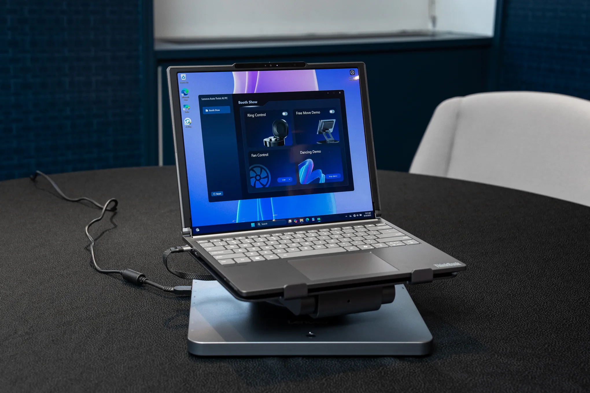 <em>Lenovo’s app played music for this dance routine.</em>