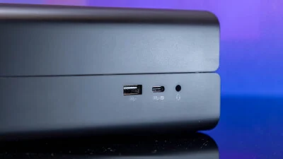 The front I/O ports on the Geekom A9 Max