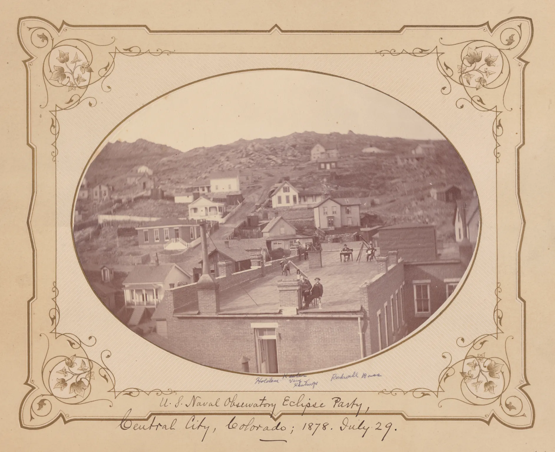 US Naval Observatory 1878 eclipse party atop the Teller House Hotel in Central City, Colorado.