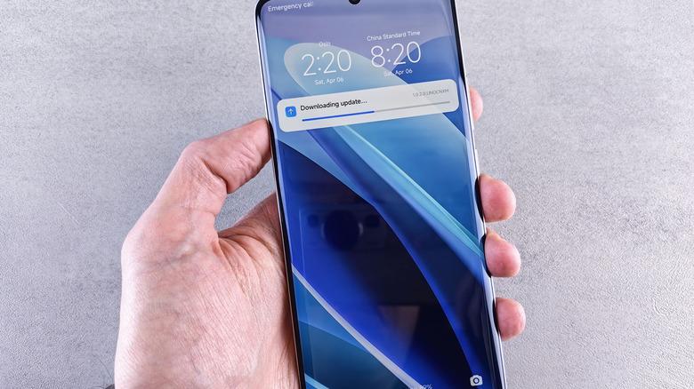 Motorola phones on display at trade show