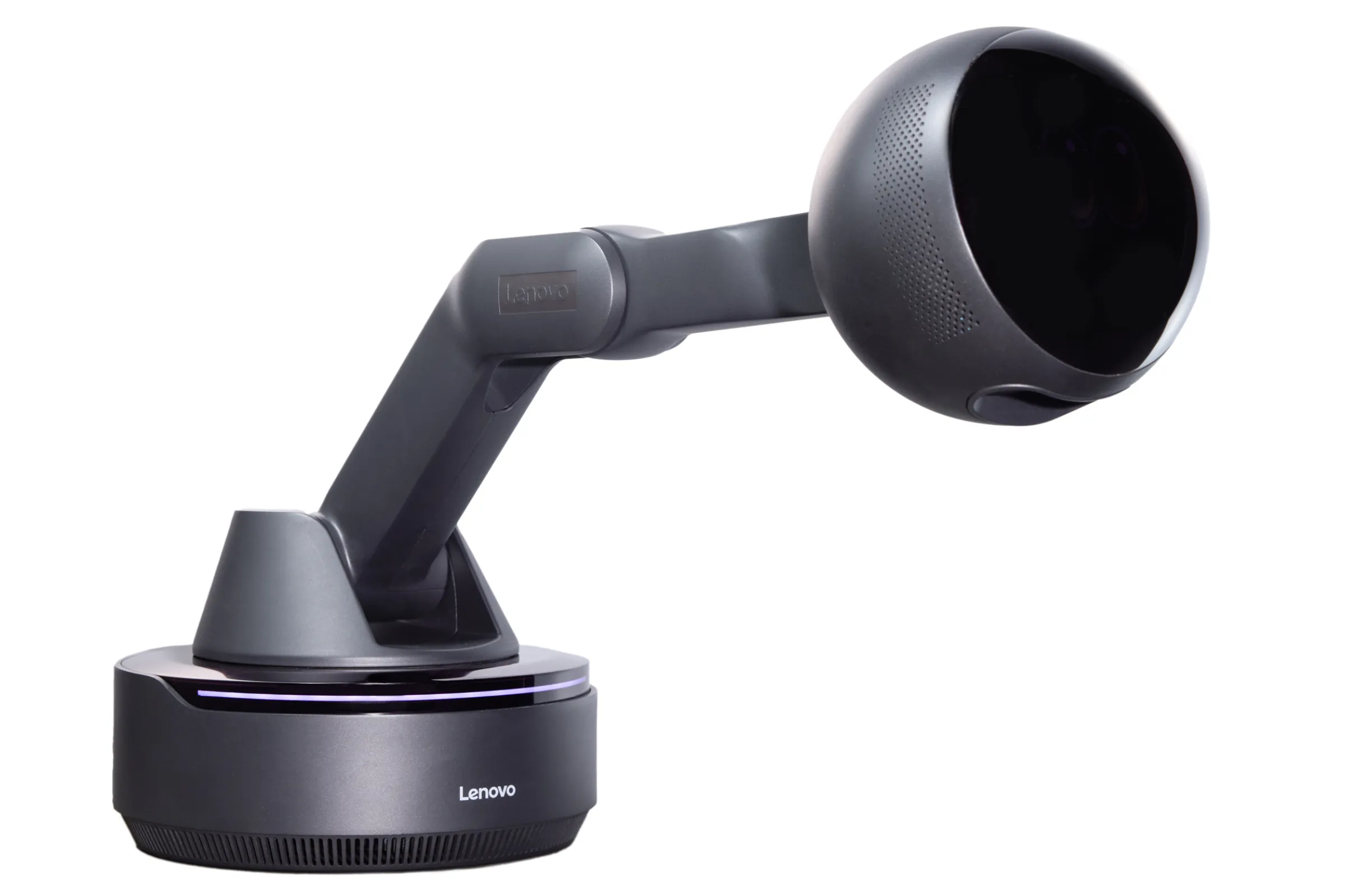The arm on the Lenovo AI Workmate Concept device fully extended.