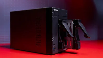 The drive bays on the Asustor Lockerstor 2 Gen2+ AS6702T v2