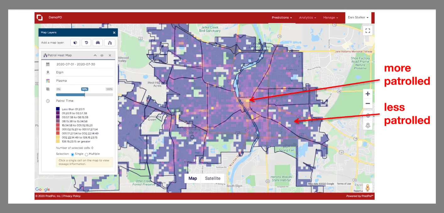 Patrol heat map