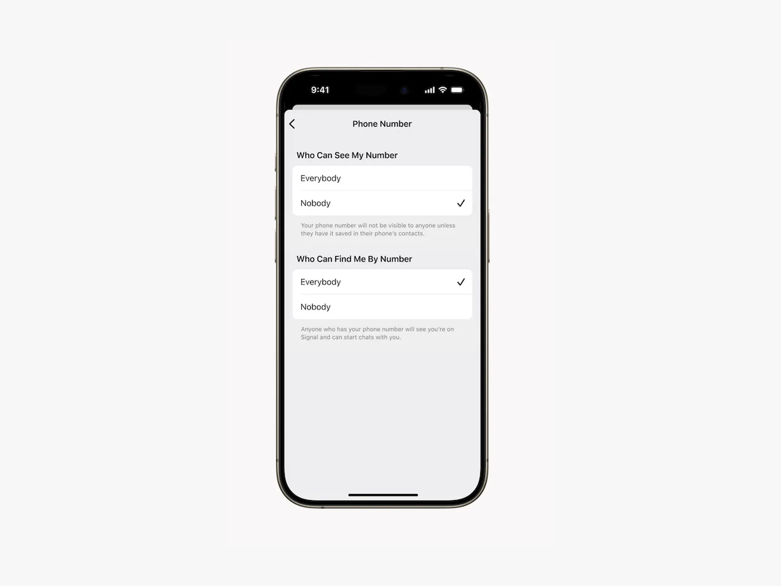 iPhones showing the Signal app