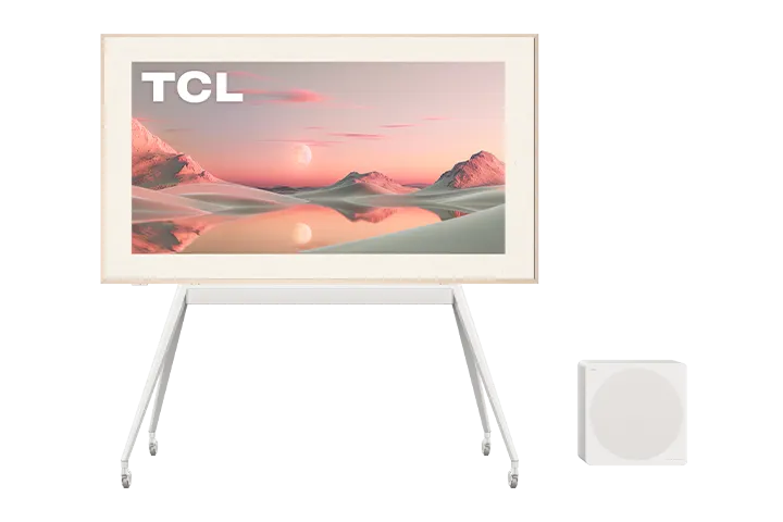 TCL’s NXTFrame TV against a white background.