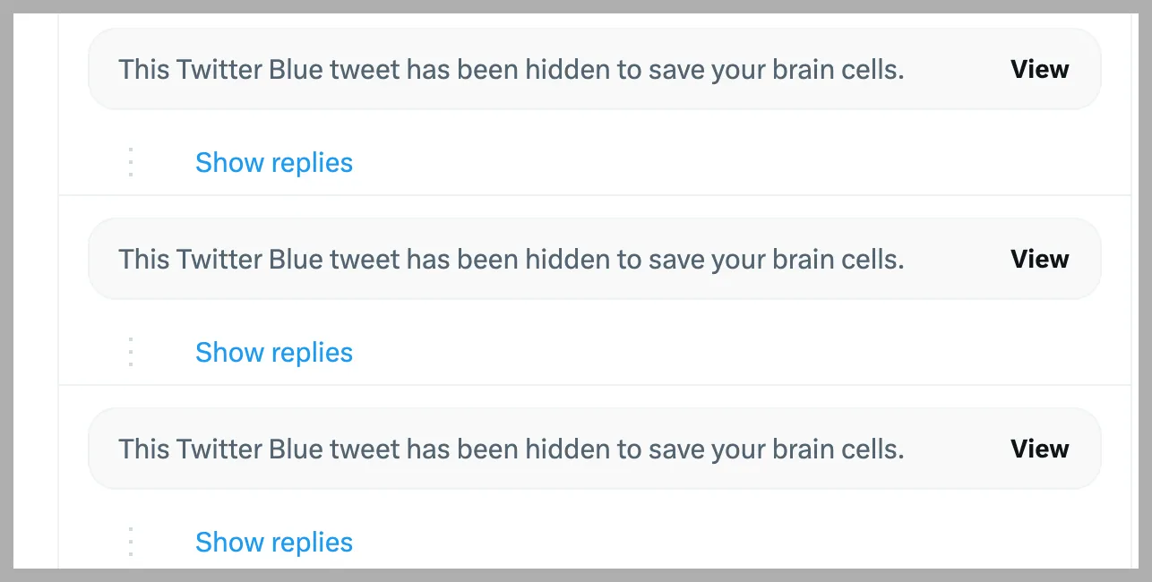 Screenshot of the home feed on the Twitter website