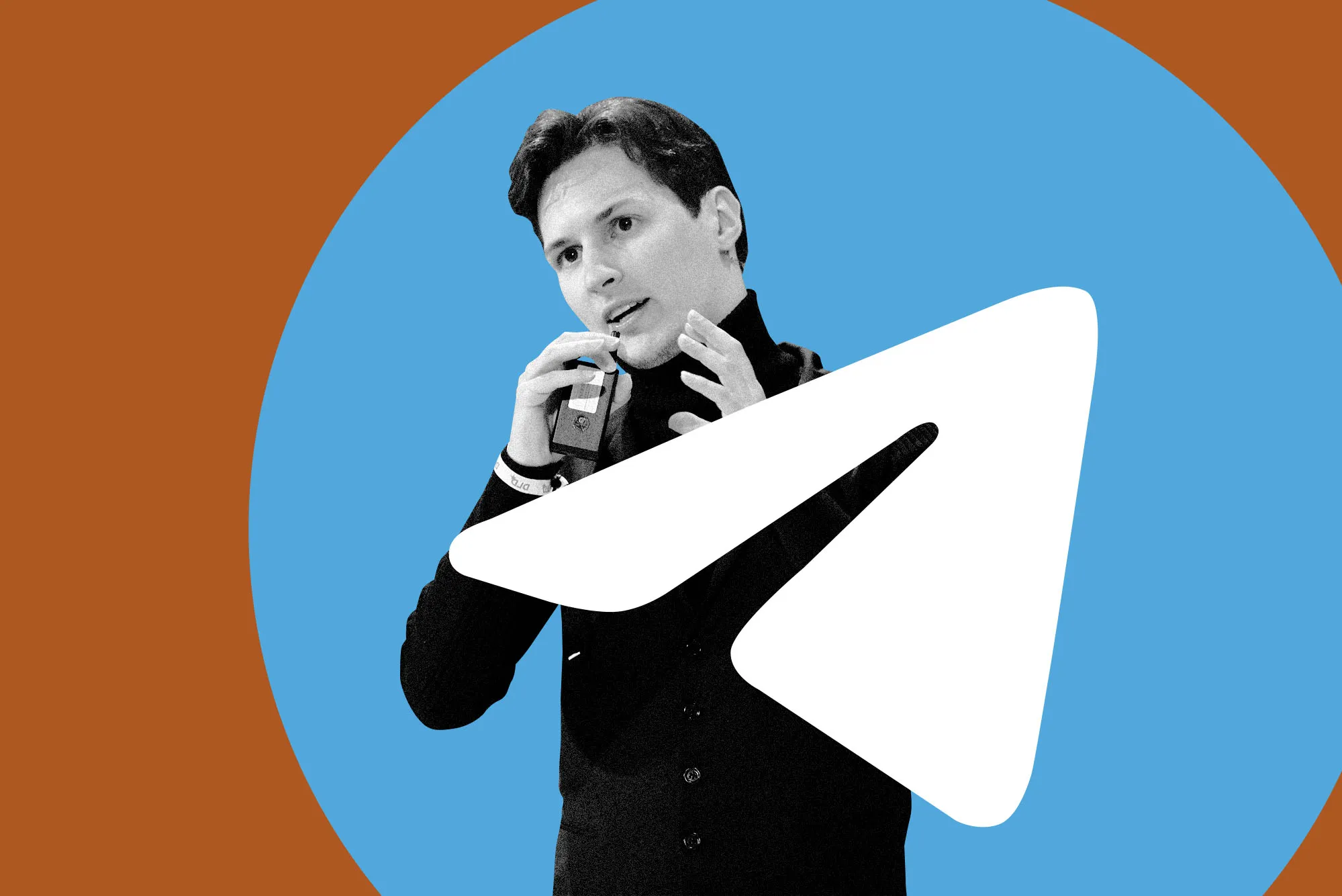 A picture of Telegram’s paper airplane logo surrounded by yellow triangular shapes