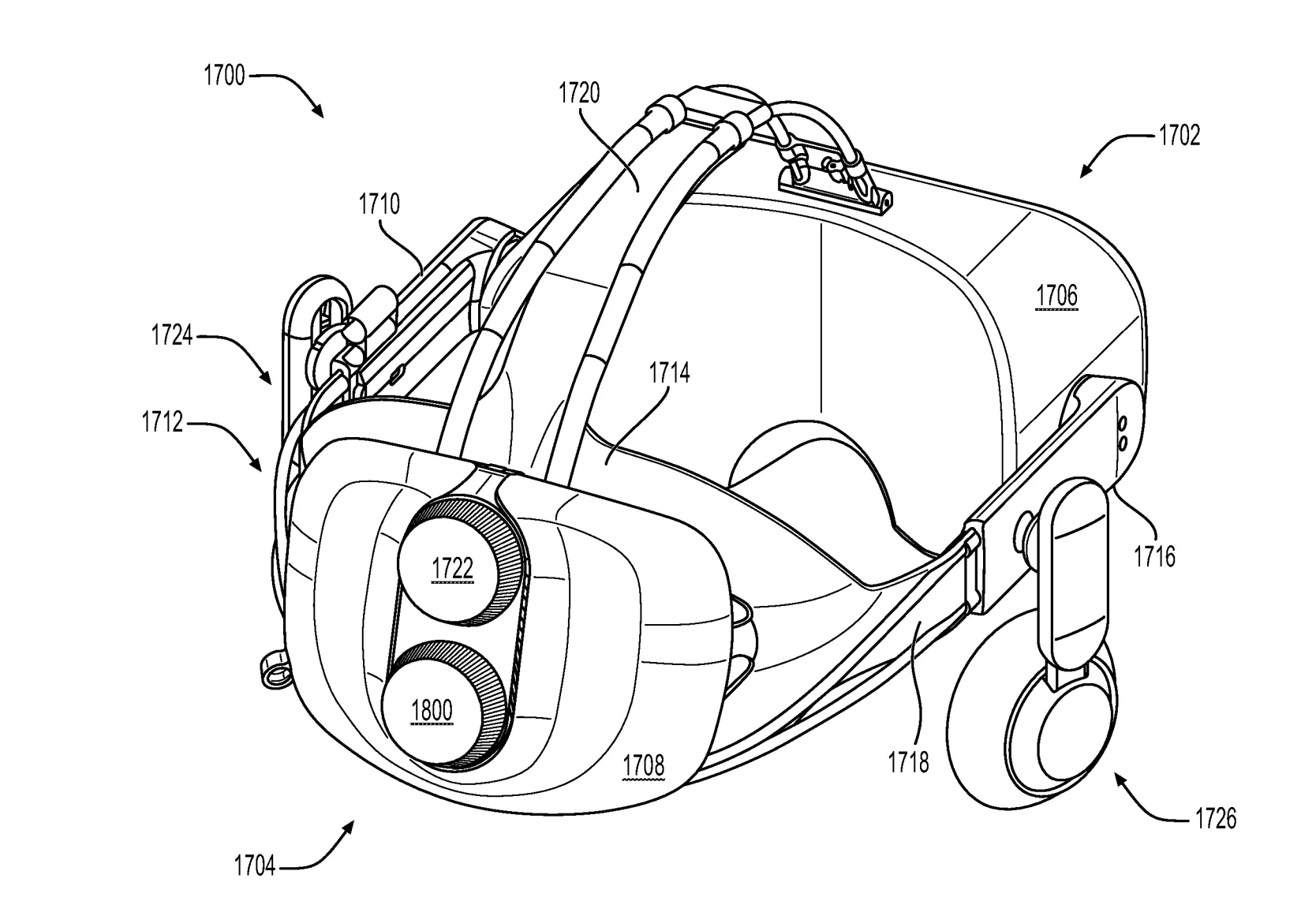 A top down view of the headset.
