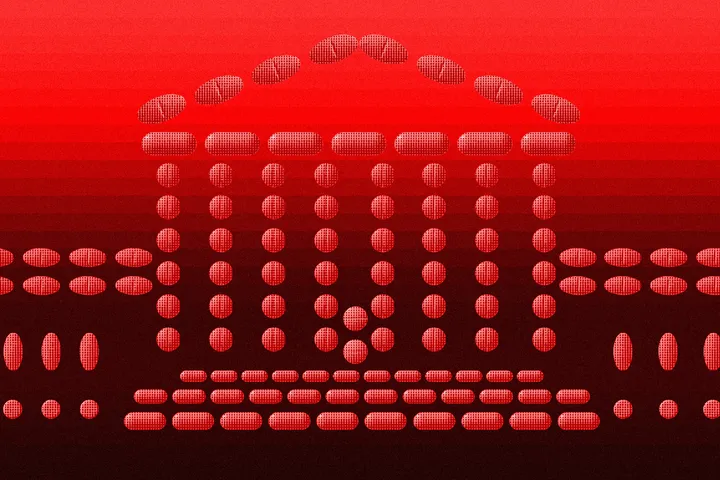 Photo illustration showing multiple windows making the Google logo. The windows show parts of images of a pregnant woman...