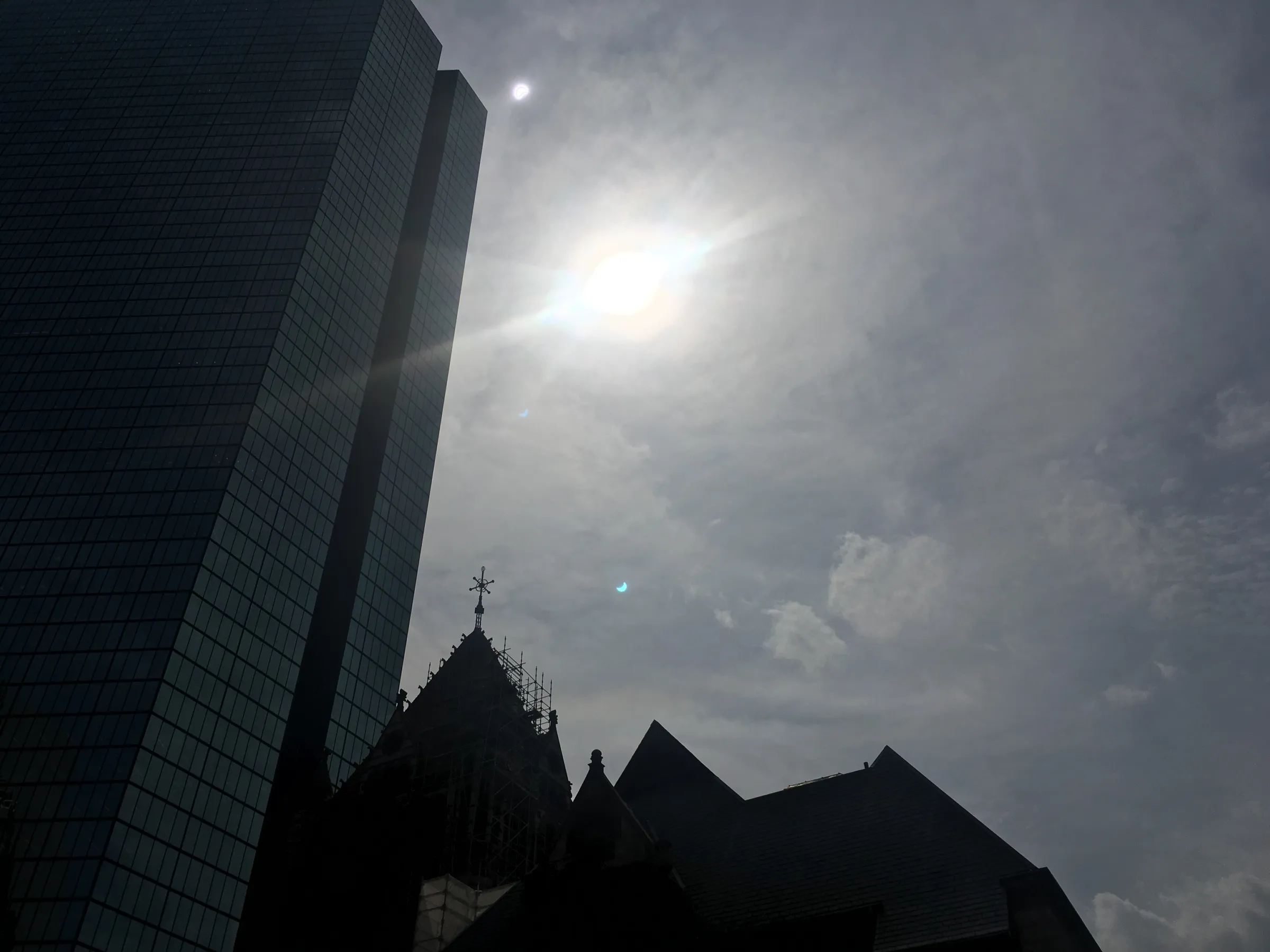 Eclipse over the financial district in Manhattan.