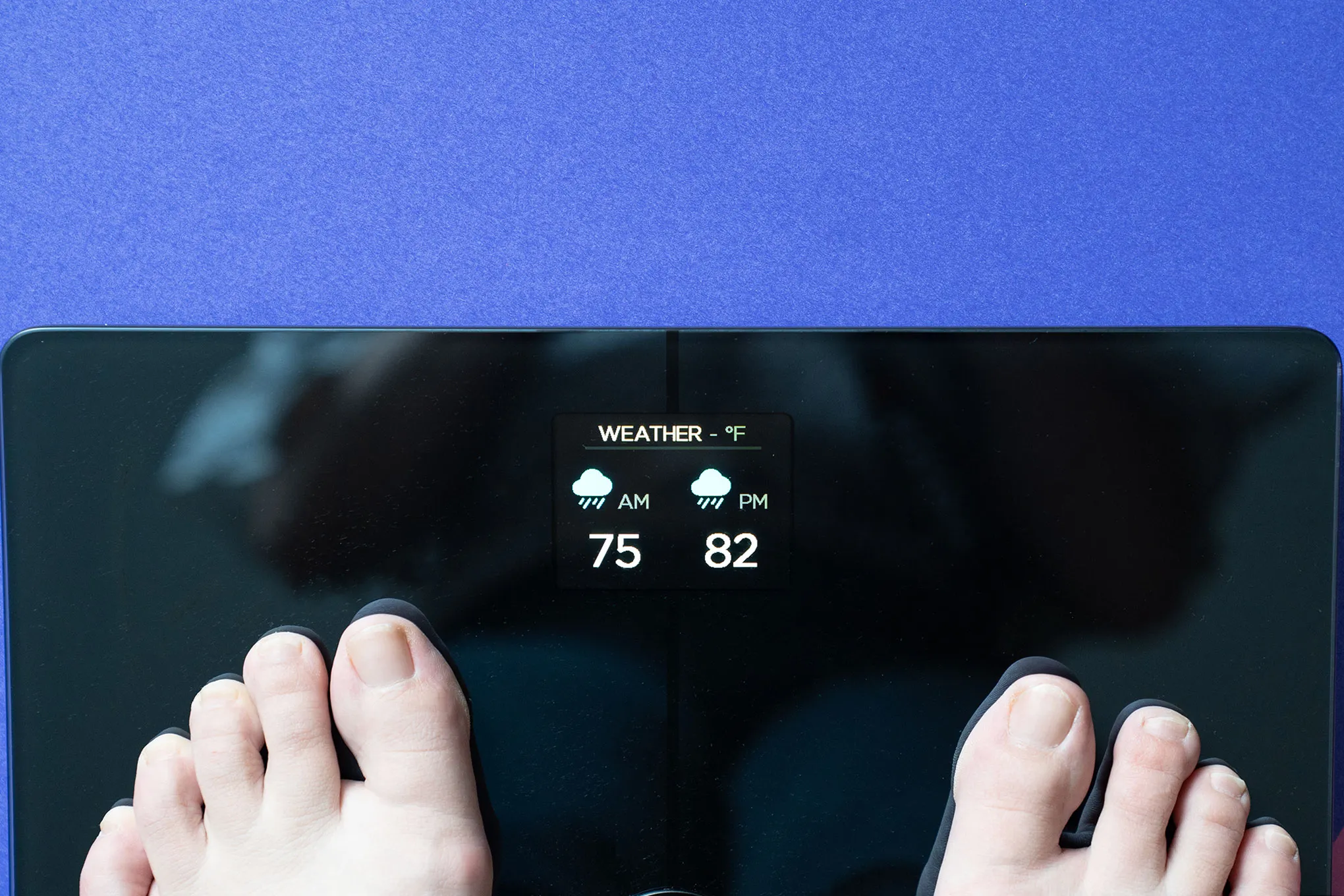 Phone with Withings app pulled up on scale