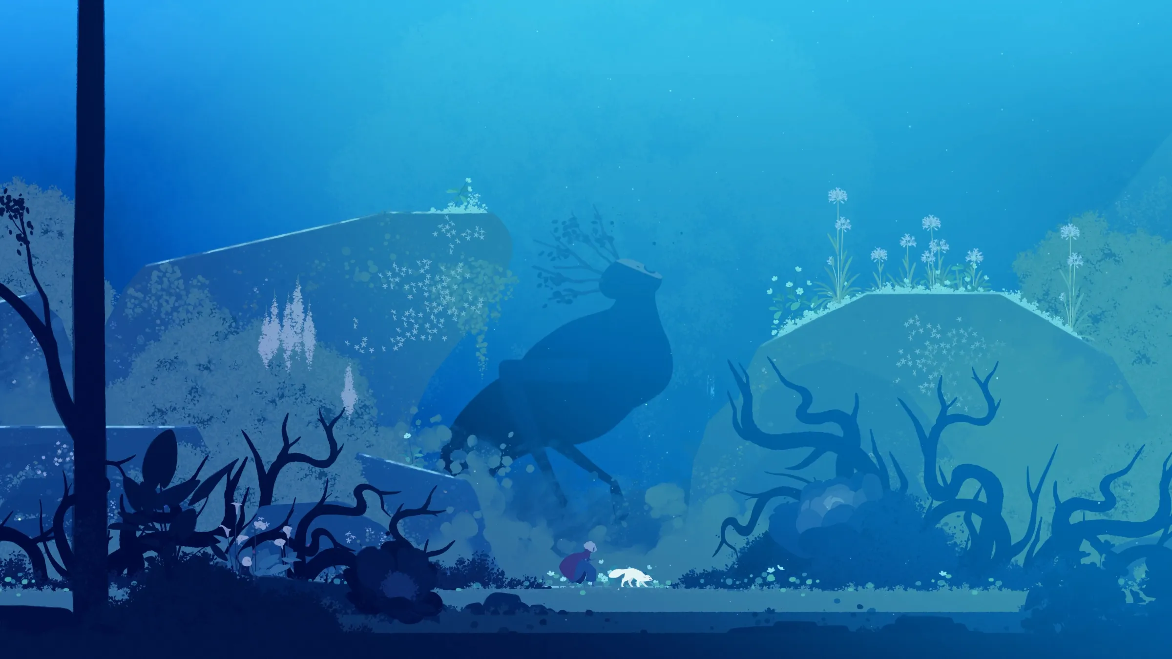 A screenshot from the video game Neva.